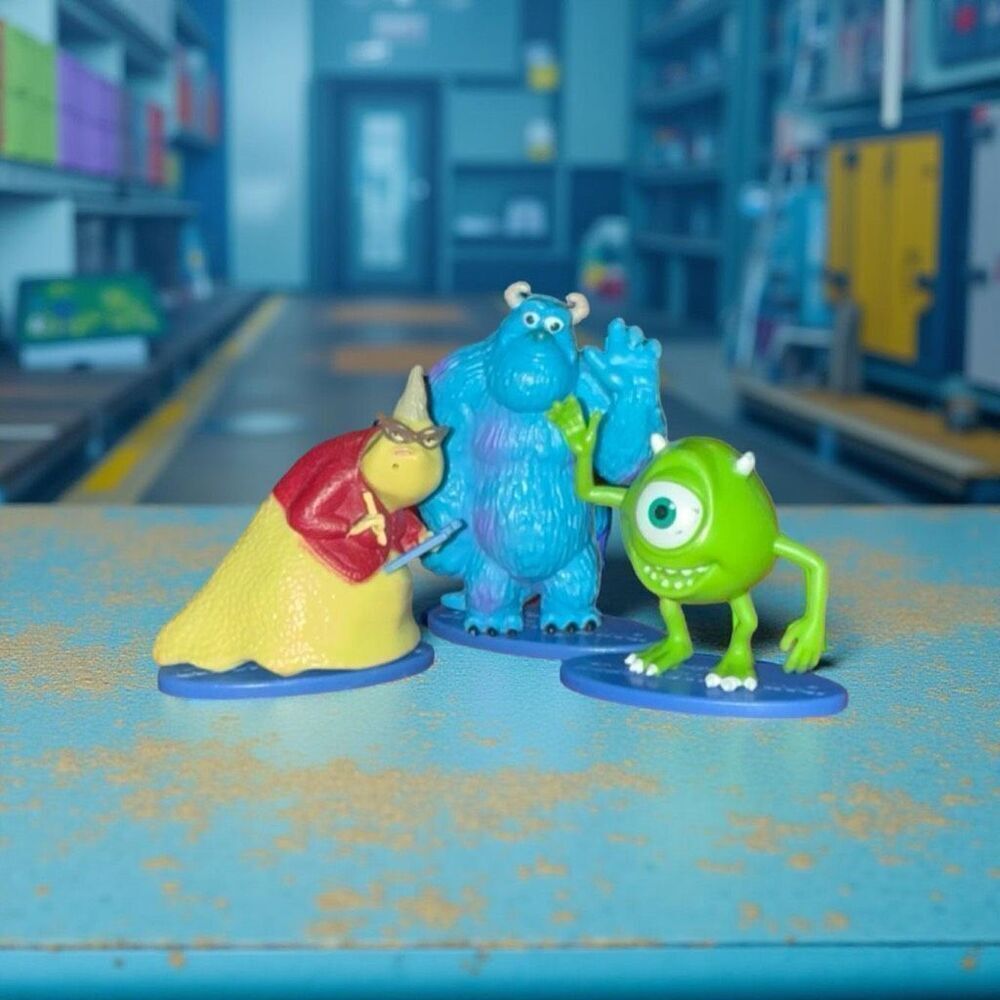 Disney Pixar Monsters Inc Sully, Mike Wazowski & Roz  Cake Topper Figures B5